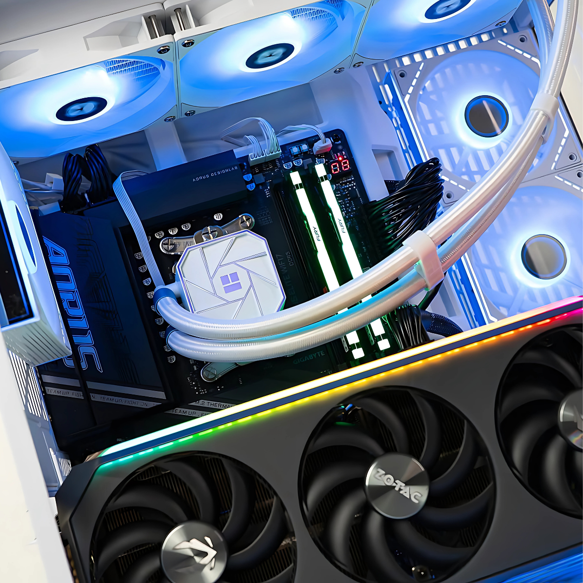 Bespoke Snow White PC - Ryzen 7 7800X3D - RTX 5070 - 32GB DDR5 - 1TB SSD - 1250W Power Supply - VR Ready