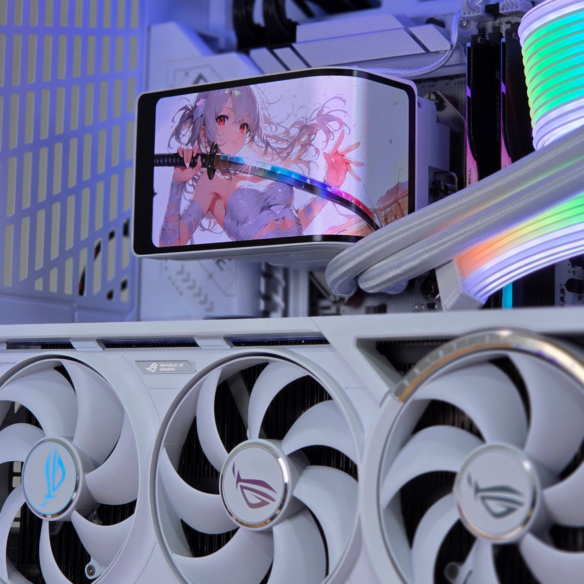 Bespoke Builds INFINITE Series White Edition – AMD Ryzen 7 9800X3D 8-Core 5.2GHz, NVIDIA GeForce RTX 5080 16GB GDDR7 White, 32GB DDR5 RAM, 2TB NVMe SSD, HYTE Y70 Touch Infinite White, LCD Cooler, Windows 11 Pro – Prebuilt Gaming Desktop Computer