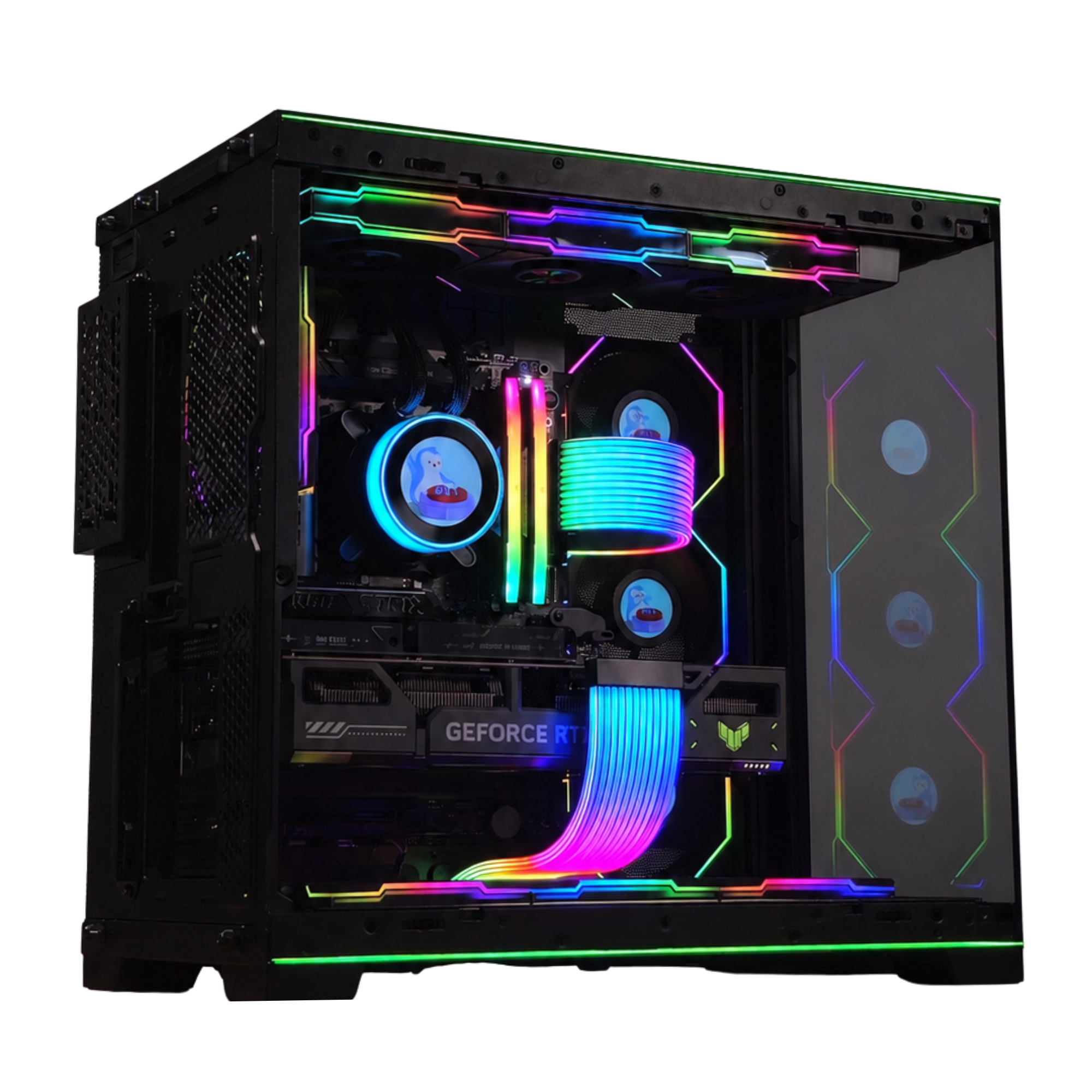 MONARCH Bespoke Builds Gaming PC – AMD Ryzen 7 9800X3D 8-Core 5.2GHz, NVIDIA GeForce RTX 5080 16GB GDDR7, 32GB DDR5 6000MHz, 1TB NVMe SSD, ASUS ROG X870E, Lian Li O11D EVO, Hydroshift LCD Cooler, 1200W Lian Li PSU, Windows 11 Pro – Prebuilt Gaming Desktop
