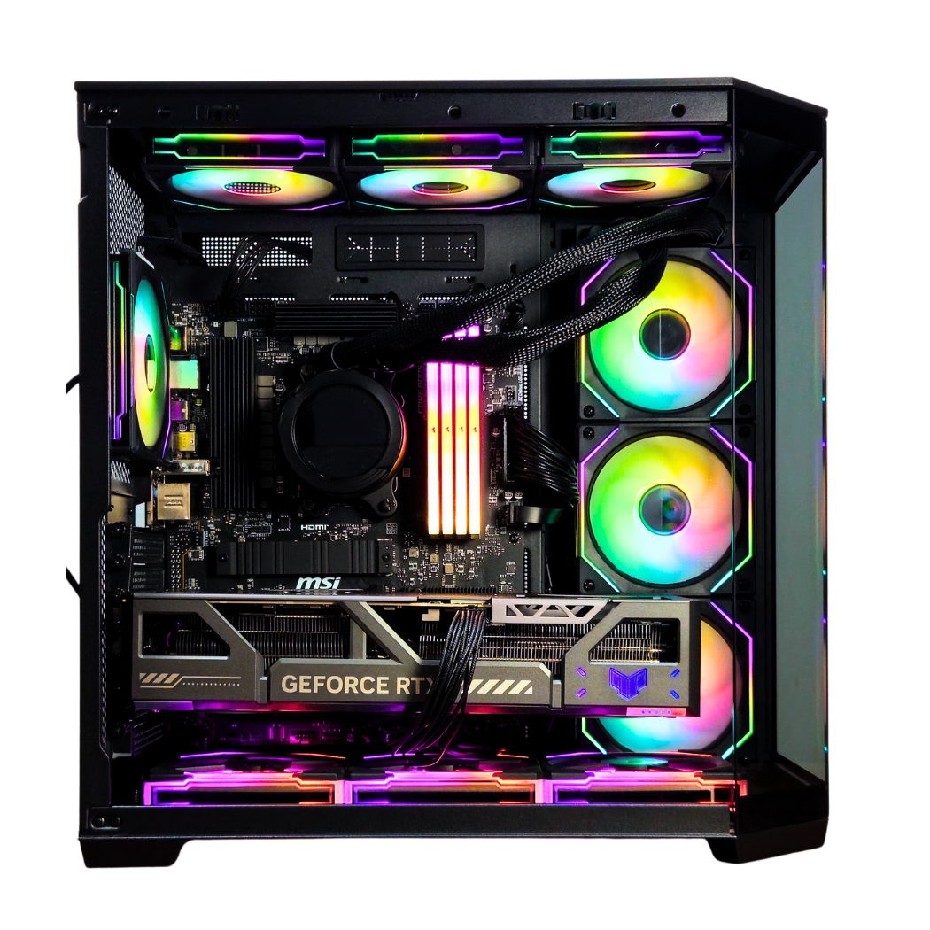 Gaming PC - Ryzen 7 9800X3D - RTX 5080 - 64GB DDR5 RAM - 2TB SSD - 1200W Power Supply - Windows 11 Pro - AI & VR Ready