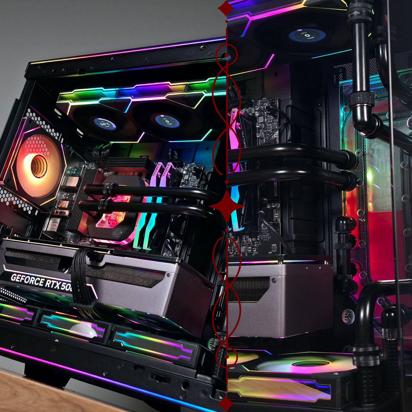 Atom Ultimate - Gaming & Creator Powerhouse | Custom Hard Line Water-Cooled PC | RTX 5080 | Ryzen 7 9800X3D | 64GB DDR5 | 4TB NVMe