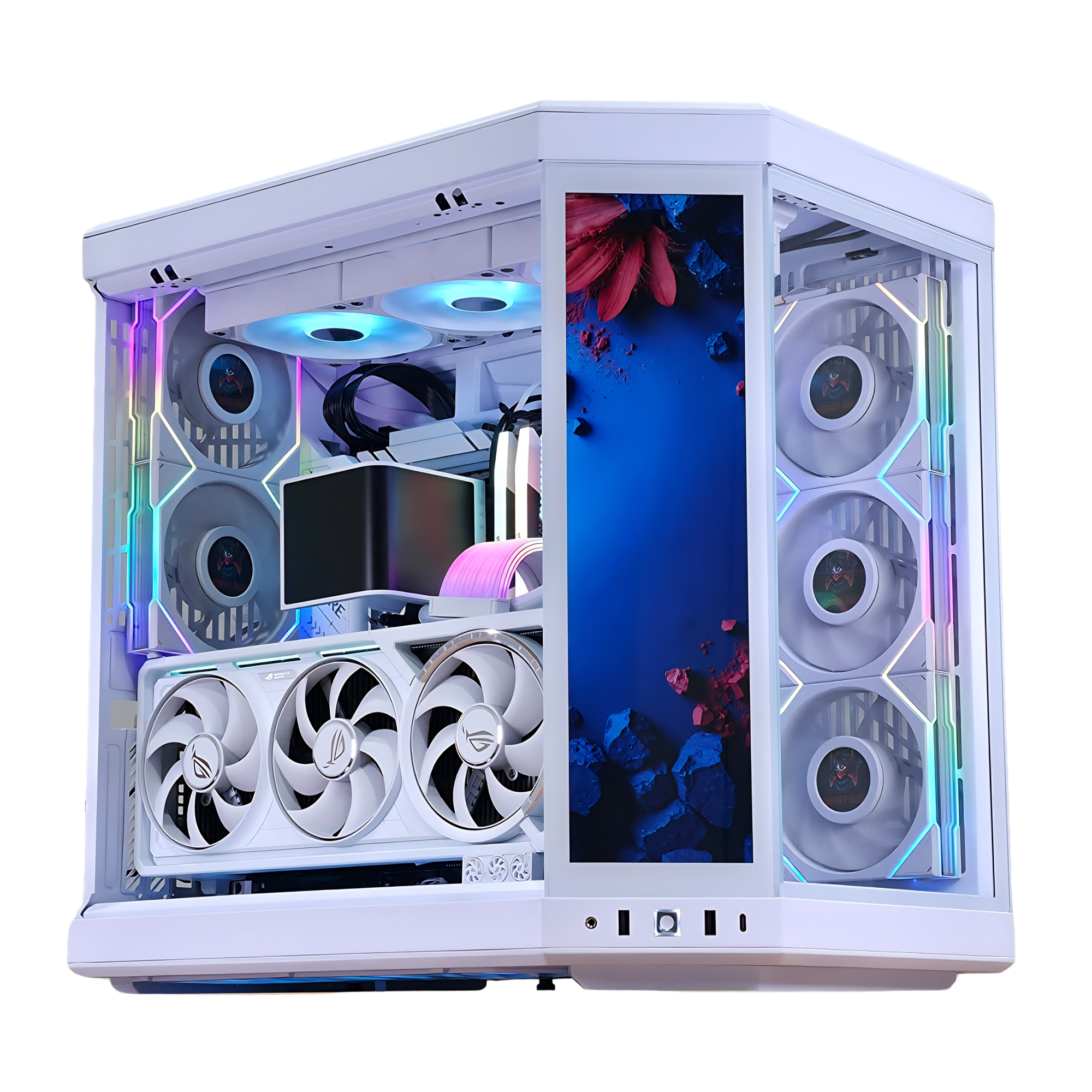Bespoke Builds INFINITE Series White Edition – AMD Ryzen 7 9800X3D 8-Core 5.2GHz, NVIDIA GeForce RTX 5080 16GB GDDR7 White, 32GB DDR5 RAM, 2TB NVMe SSD, HYTE Y70 Touch Infinite White, LCD Cooler, Windows 11 Pro – Prebuilt Gaming Desktop Computer