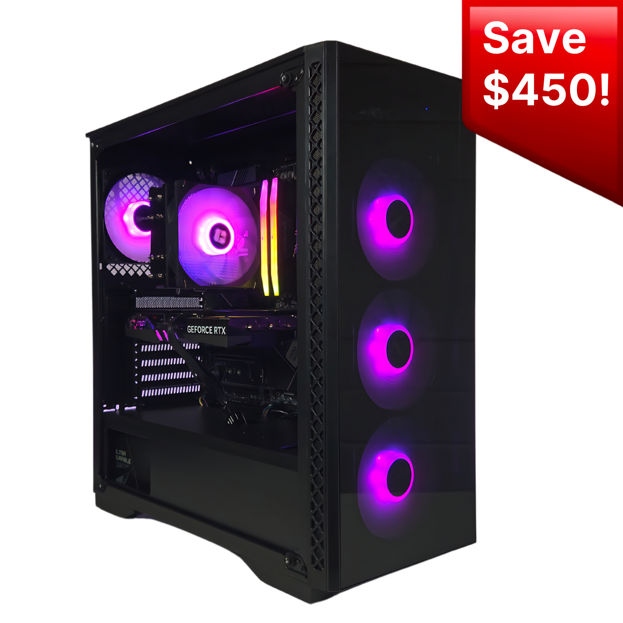 AURORA Gaming PC - Bespoke Builds – AMD Ryzen 7 7800X3D 8-Core 5GHz, NVIDIA GeForce RTX 5070 12GB, 32GB DDR5 RAM, 1TB NVMe SSD, WiFi 6E & Bluetooth, Windows 11 Pro – Prebuilt Gaming Desktop Computer