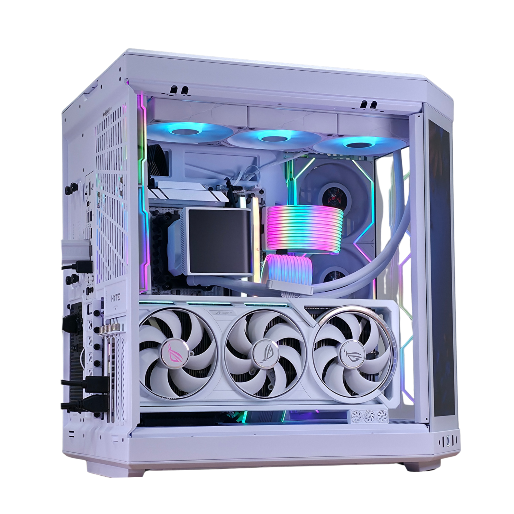 Bespoke Builds INFINITE Series White Edition – AMD Ryzen 7 9800X3D 8-Core 5.2GHz, NVIDIA GeForce RTX 5080 16GB GDDR7 White, 32GB DDR5 RAM, 2TB NVMe SSD, HYTE Y70 Touch Infinite White, LCD Cooler, Windows 11 Pro – Prebuilt Gaming Desktop Computer