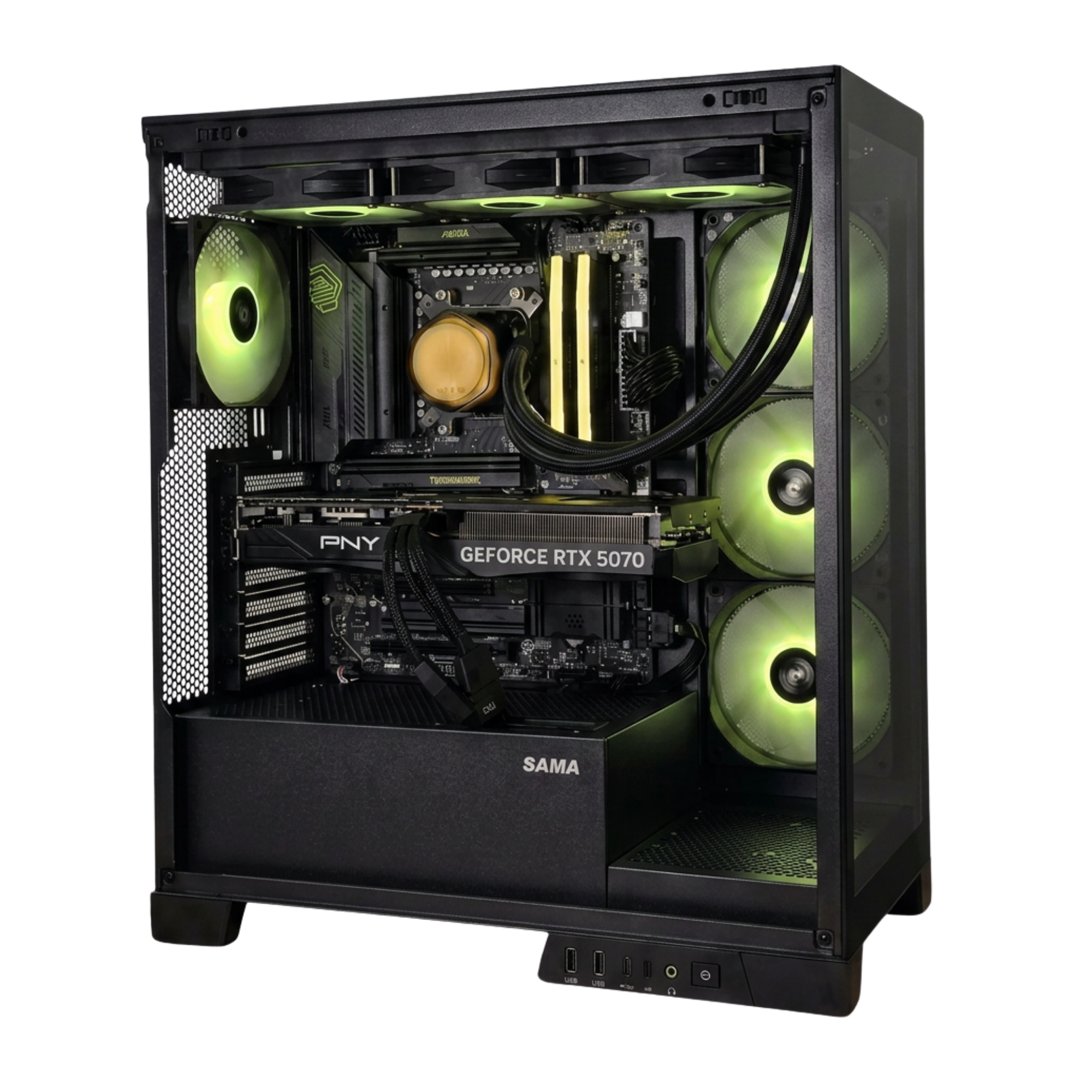 Bespoke Builds Gaming PC – AMD Ryzen 7 9800X3D 8-Core 5.2GHz, NVIDIA GeForce RTX 5070 12GB GDDR7, 32GB DDR5 RGB RAM, 2TB NVMe SSD, 360mm Liquid Cooler, WiFi & Bluetooth, Windows 11 Pro – Prebuilt Gaming Desktop Computer