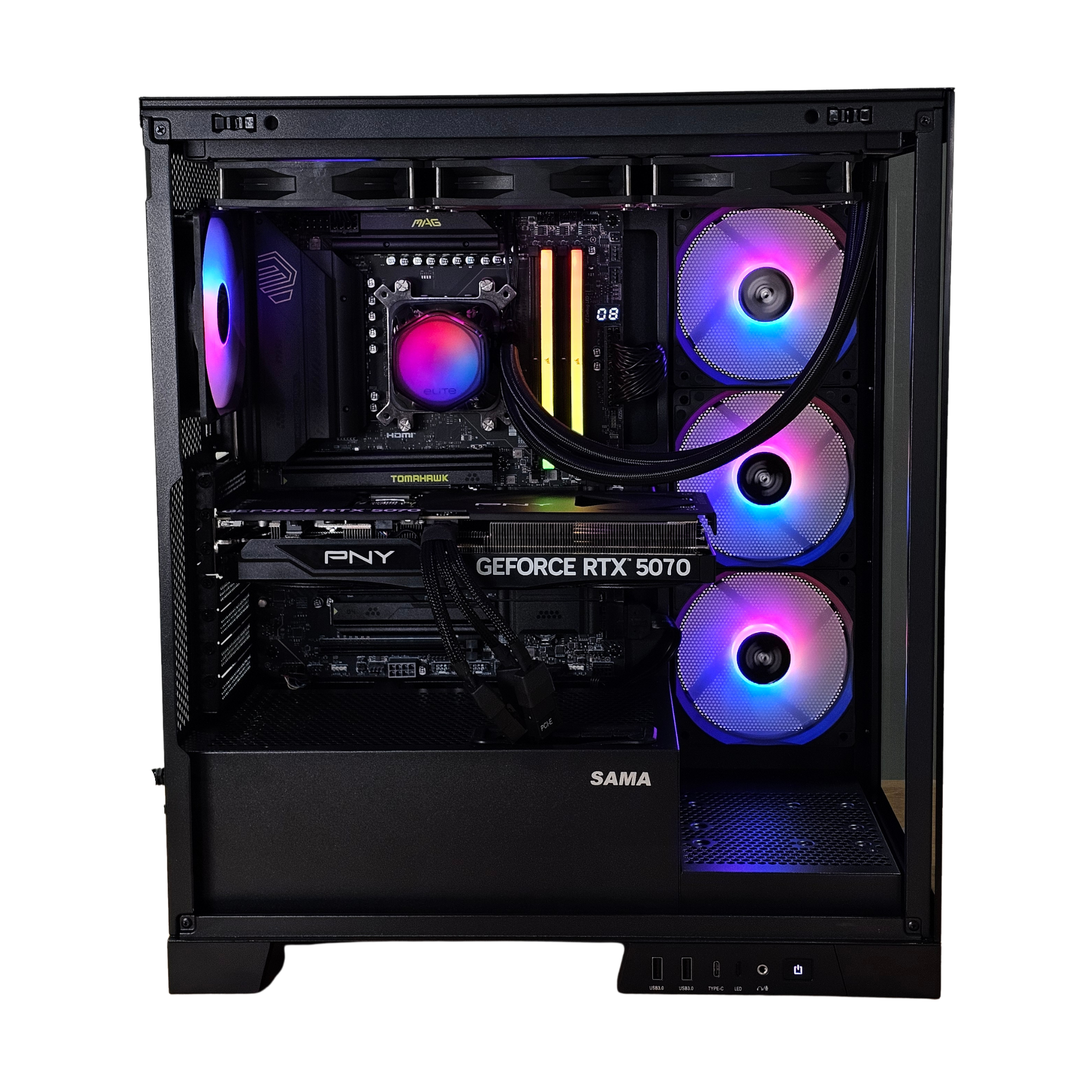Bespoke Builds Gaming PC – AMD Ryzen 7 9800X3D 8-Core 5.2GHz, NVIDIA GeForce RTX 5070 12GB GDDR7, 32GB DDR5 RGB RAM, 2TB NVMe SSD, 360mm Liquid Cooler, WiFi & Bluetooth, Windows 11 Pro – Prebuilt Gaming Desktop Computer