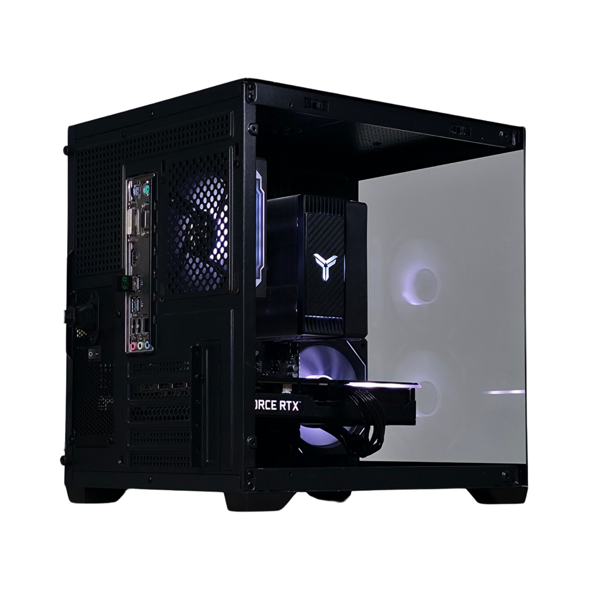 Atom Mini Gaming PC – AMD Ryzen 5 3600 6-Core 4.2GHz, NVIDIA GeForce RTX 3060 Ti 8GB, 16GB DDR4 RAM, 512GB SSD, WiFi & Bluetooth, Windows 11 Pro, FREE Gaming Keyboard & Mouse – Prebuilt Gaming Desktop Computer