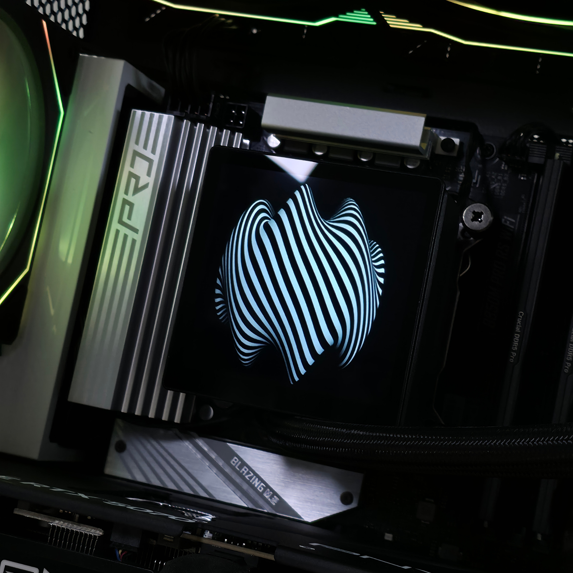 Bespoke Builds NOVA Gaming PC – AMD Ryzen 5 9600X 6-Core 5.4GHz, NVIDIA GeForce RTX 5070 12GB, 32GB DDR5 RAM, 1TB NVMe SSD, 360mm LCD Liquid Cooler, 10x RGB Fans, WiFi & Bluetooth, Windows 11 Pro, FREE Keyboard & Mouse – Prebuilt Gaming Desktop Computer