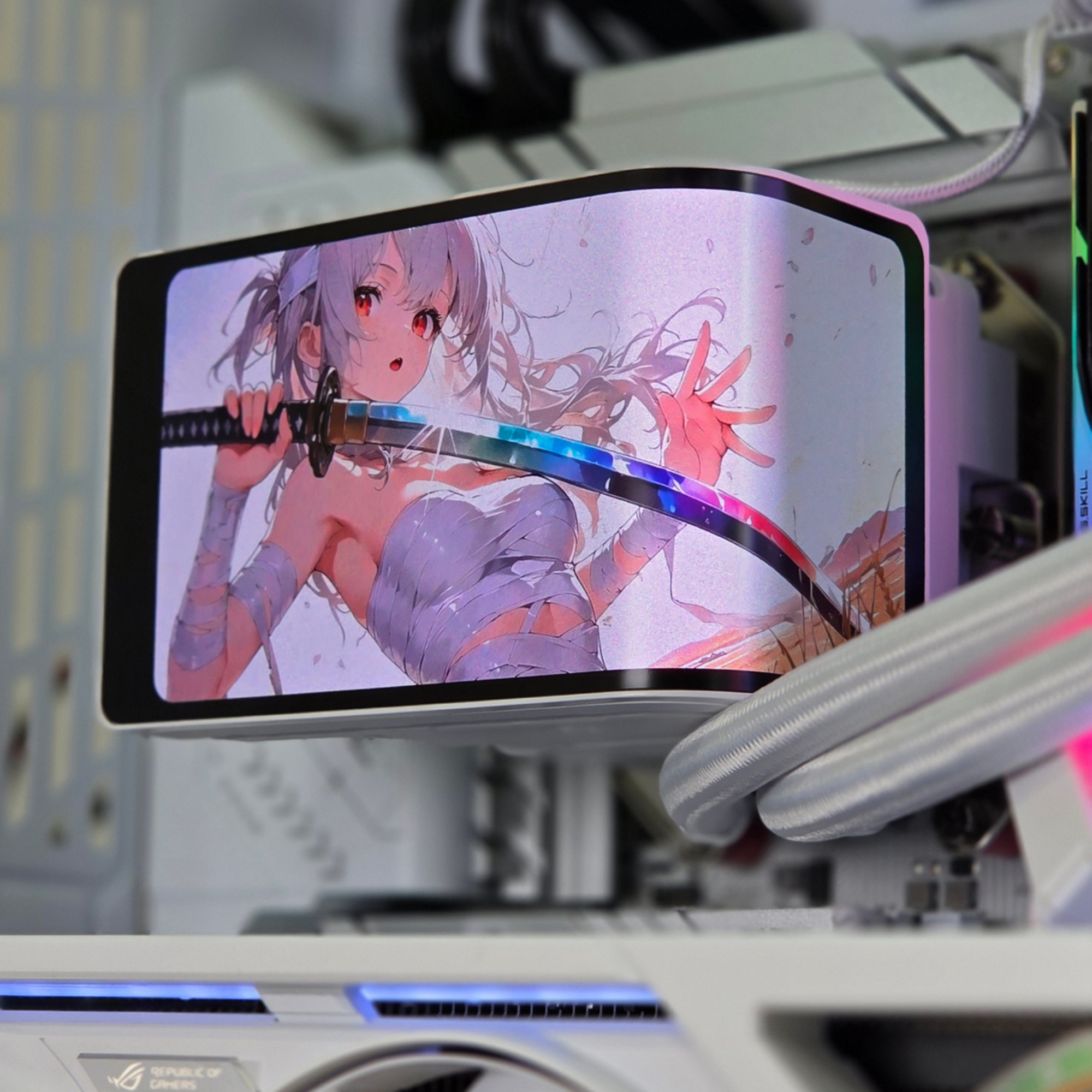 Bespoke Builds INFINITE Series White Edition – AMD Ryzen 7 9800X3D 8-Core 5.2GHz, NVIDIA GeForce RTX 5080 16GB GDDR7 White, 32GB DDR5 RAM, 2TB NVMe SSD, HYTE Y70 Touch Infinite White, LCD Cooler, Windows 11 Pro – Prebuilt Gaming Desktop Computer