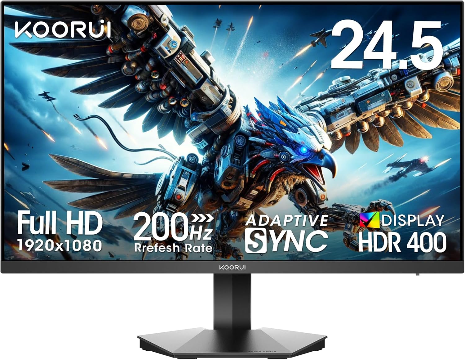 KOORUI 24.5'' 200Hz 1080p 1ms Gaming Monitor