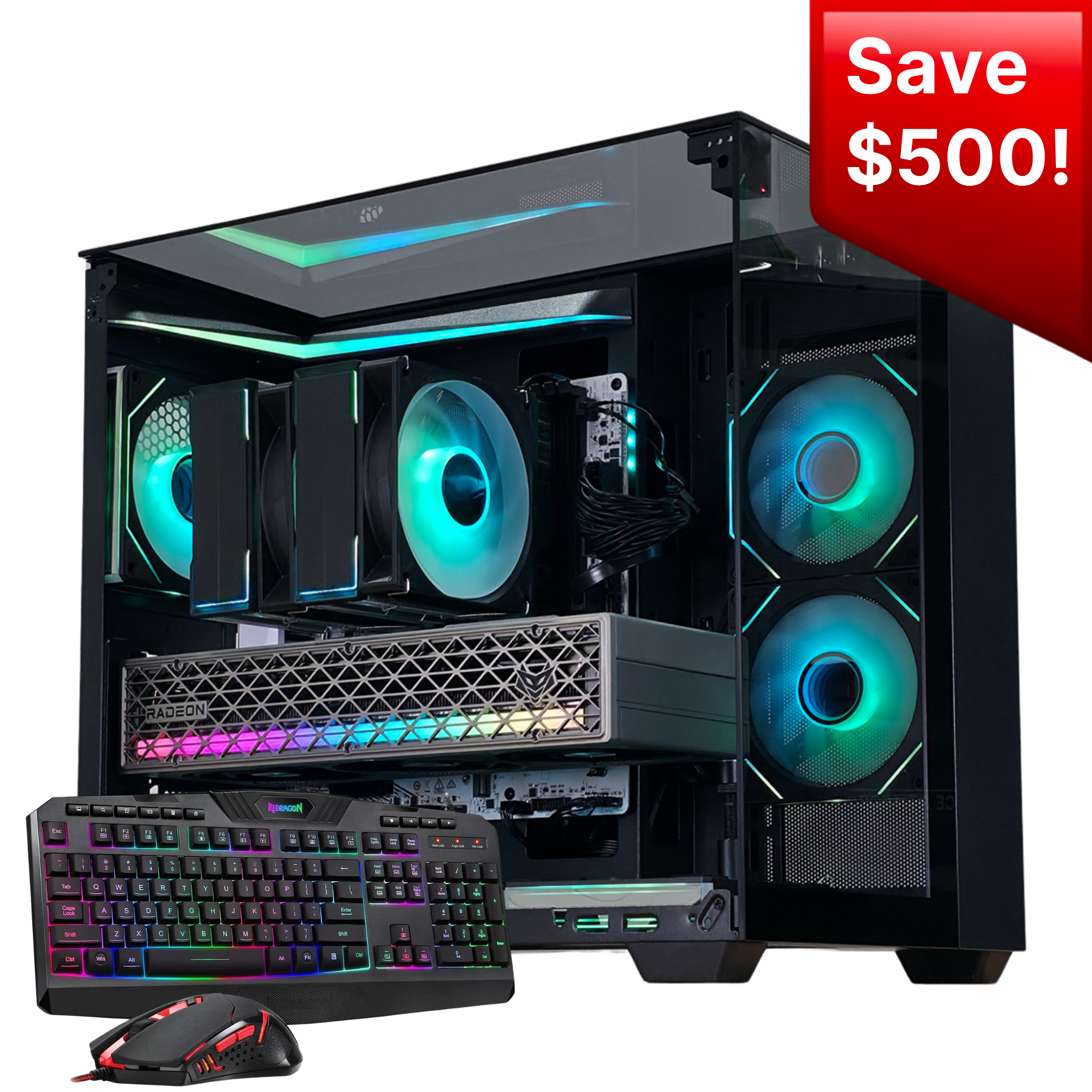 Bespoke Builds ECLIPSE Gaming PC – AMD Ryzen 7 9800X3D 8-Core 5.2GHz, AMD Radeon RX 9070 16GB, 32GB DDR5 RAM, 2TB NVMe SSD, WiFi & Bluetooth, Windows 11 Pro, RX 9070 – Prebuilt Gaming Desktop Computer