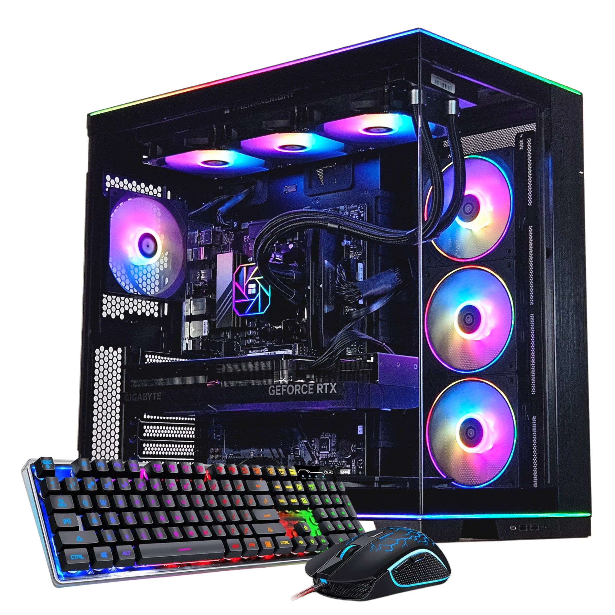 Dark Knight Gaming PC | RYZEN 7-7800X3D | RTX 4070 Super | 32GB DDR5 | 2TB M.2 SSD + Gaming Mouse & Keyboard